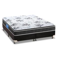 Cama Box Queen: Colchão Ortopédico Probel Guarda Costas Extra Firme + Base Crc Suede Black(158X198)