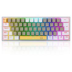 Teclado Mecanico Gamer Fizz Rgb Amarelo Cinza E Branco Switch Marrom