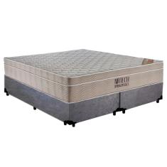Cama Box Casal Suede Bipartido + Colchão Ortobom Airtech Molas Ensacadas 138x188x65 Cinza