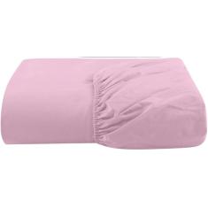 Lençol Casal Com Elástico Avulso Percal 200 Fios Rosa