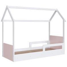 Cama Infantil Montessoriana Casinha Infix C06 Branco/Rosa - Mpozenato