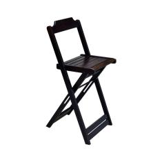 Banqueta Bistrô Dobrável De Madeira Maciça - Tabaco - Marrom