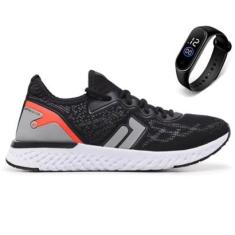 Tênis Masculino Esportivo Caminhada Academia Corrida Musculação Voe + Relógio-Unissex