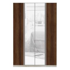 Guarda Roupa Solteiro Luciane 4 Portas 3 Gavetas MDP com Espelho Legno Crema