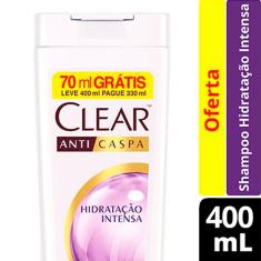 Shampoo Clear Anticaspa Hidratação Intensa Leve 400ml Pague 330ml