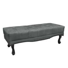Recamier Decorativo 140cm Loewe Veludo Pés de Madeira Cinza G63 - Gran Belo