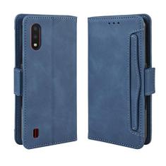 Capa com compartimento para cartão para Samsung Galaxy A01, capa flip carteira com suporte de couro para Samsung Galaxy A01, capa magnética retrô para celular, capa carteira com compartimentos para