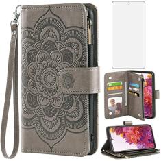 Asuwish Compatível com Samsung Galaxy S20 FE Gaxaly S 20 FE 5G UW 16.5 cm capa carteira protetora de vidro temperado flip porta-cartão capa para celular para Glaxay S20FE5G S20FE 20S Fan Edition 4G G5