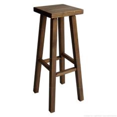 Banqueta Hardman Madeira Padrão Nogueira Assento Quadrado - Hardman Mó