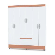 Guarda Roupa Solteiro 6 Portas 153 Cm Rio Plus Imbuia - Pallazio
