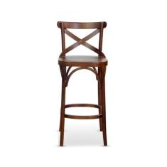 Banqueta de Madeira Maciça X na Cor Imbuia  Alta - Conforto e Estilo p