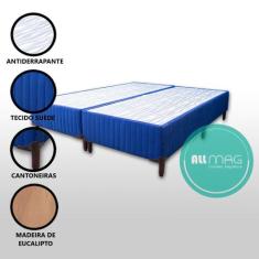 Base Box Queen Bipartido Padrão Suede Liso (1,58 x 1,88 m) Com 37 cm d