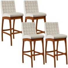 Kit 04 Banquetas Alta Cozinha Mila B04 Champagne