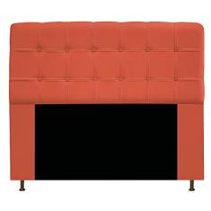 Cabeceira Estofada Mel 160 cm Queen Size Com Botonê Suede Terracota - ADJ Decor