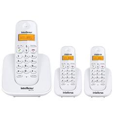 Kit Telefone sem fio TS 3110 Com 2 Ramal Adicional Intelbras Branco Dect 6.0