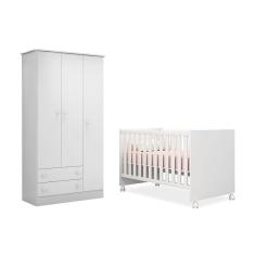 Guarda Roupa Doce Sonho e Berço Americano Branco – Qmovi