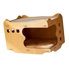 Casa Arranhador para Gatos, Camada Dupla, Confortável, Empilhável, Multifuncional, Esconderijo para Gatos, Resistente a Arranhões, Com 2 Arranhadores para Gatos para a Casa