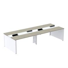 Mesa de Plataforma Dupla para 4 Pessoas Corporativa 120x140/4p Nogueira Casablanca/Branco