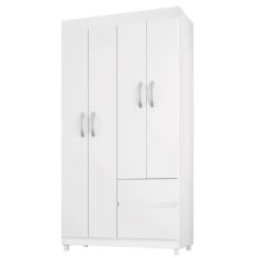 Guarda Roupas Solteiro 4 Portas 2 Gavetas Flex Lótus Demóbile (BRANCO)