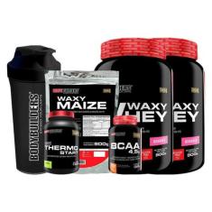 KIT 2x Waxy Whey 900g + BCAA 100g Tangerina + Thermo Start Powder 120g