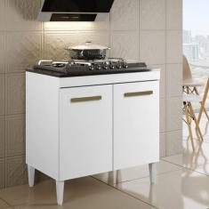 Balcão 2 Portas para Cooktop 4 Bocas Sevilha Kaiki Móveis, Branco