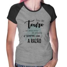 Baby Look Raglan Sou de Touro - Foca na Moda, Cinza, Preto, G