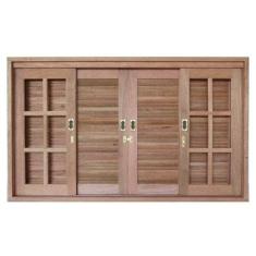Janela de Correr Veneziana Quadriculada Madersilva 120cmx140cmx14cm