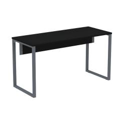 Mesa Escritório P25 Tub Pandin 134 Cm (larg) Tampo Mdp Preto Pé Aço Tubular Grafito