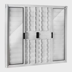 Janela de Alumínio Veneziana 100x150cm com Grade 6 Folhas Central Ecosul Esquadrisul