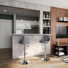 Banqueta Giratória Marie Cinza - Mobly