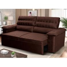 Sofá Retrátil Reclinável 2 lugares com molas 1.80m Quantum Suede Velut Marrom - King House