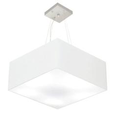 Lustre Pendente Quadrado Vivare Md-4006 Cúpula Em Tecido 21/50x50cm - Bivolt Branco 127/220v