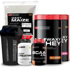 Kit 2x Waxy Whey 900g + Waxy Maize 800g + Power Creatina 100g + BCAA 4