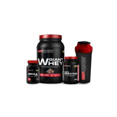 Kit Giant Whey 908 G + 100% Creatine 300 G + BCAA 1,5 Mg 60 Tabs + Coqueteleira - Bodybuilders-Unissex