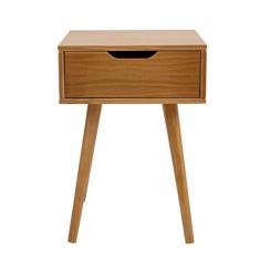 Mesa de Cabeceira 1 Gaveta Retrô Bege - Gamma Móveis