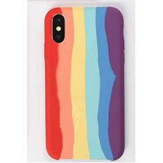 Capa De Silicone Arco Íris Para Apple iPhone X/Xs
