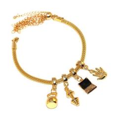 Pulseira Berloque Academia Halteres Peso Folheado Ouro 18k - Milena Fo