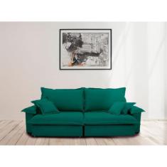 Sofá Paris 2.60m Retrátil e Reclinável Super Pillow -verde - Sofistica
