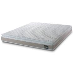 Colchão Casal Queen Espuma D33 Pillow Top Millenium 158x198x19cm Bege/branco Hellen-suporta 120kg Por Pessoa Branco/bg