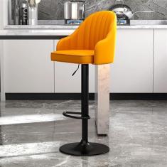 Banqueta alta de couro PU com encosto conjunto de 2 cadeiras giratórias ajustáveis ilha, bancos de bar de altura para balcão, pernas de metal preto, cadeira de ilha de cozinha, adequada para bares