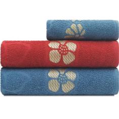 Jogo De Toalhas 3 Peças Banho + Rosto Marcotex 100% Algodão Petala - E