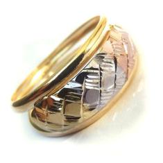 Anel de Ouro Branco, Amarelo e Rose 18k Belucci, 12