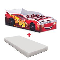 Cama Carro Vermelho Infantil Red Com Colchão Infantil Gabrielli Móveis