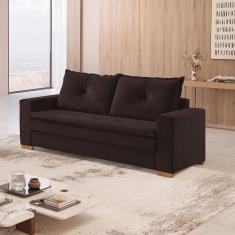 Sofá Moderno 3 Lugares Florianópolis Marrom