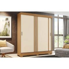 Guarda Roupa Casal 2 Portas de Correr e 2 Gavetas Briz B353 Flex Nature/Off White ou Cinza - Henn