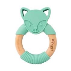 Clingo Mordedor de Madeira e Silicone para Bebê, Alívio para a Dentição, Seguro e Atóxico - Raposa
