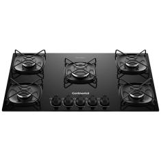 Cooktop 5 Bocas a Gás GLP Continental Preto KC5GR