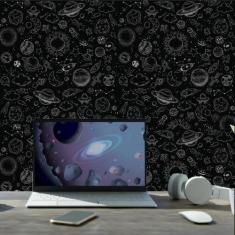 Papel De Parede Adesivo Espaço Sideral Preto Quarto Gamer - Decore Pap