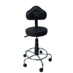 Cadeira mocho Verona com regulagem de altura a gás-base de ferro e apoio para os pés cromada corano quadriculado pt