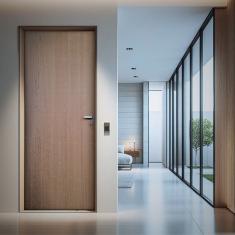 Kit Porta de Madeira Lisa Imbuia 210x92cm Batente 14cm Uniportas